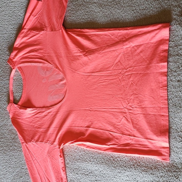 NWOT VS PINK Logo Collectable Cotton Long Sleeve Scooped Open Back Crew Shirt - Picture 7 of 8